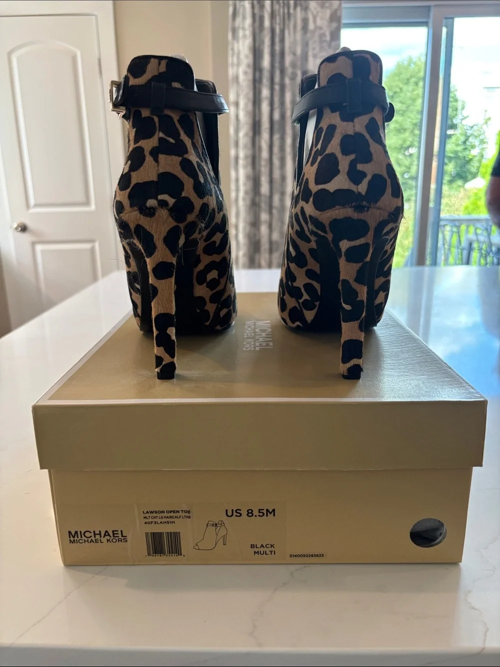 Michael Kors gold peep